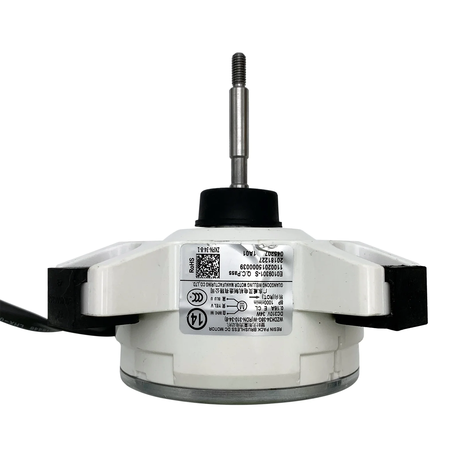 

1pc WZDK34-38G-W Brushless DC Motor For Air-Conditional Fan for Midea Air Conditioner Outdoor Unit Fan RDN-310-34-8