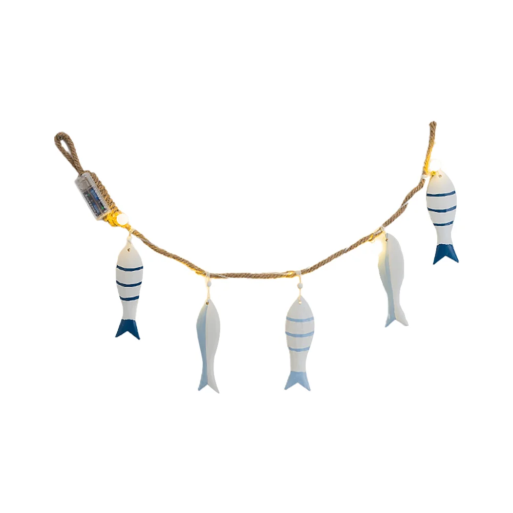 

Fish Skewer Pendant Mediterranean Wall Hanging Decor Style Ornament Wall-mounted