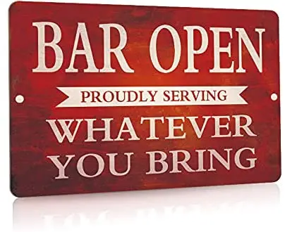 

Bar Open Metal Tin Sign Vintage Tin Sign for Bar Man Cave Funny Wall Decor 12 X 8 inches