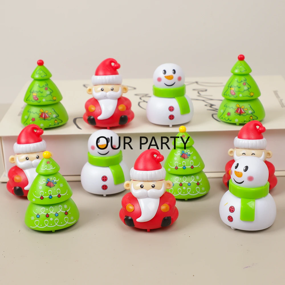 

10 шт., милая рождественская елка, Санта-Клаус, снеговик, автомобильные игрушки для детей, рождественская тематическая вечеринка, сувениры, пиньята, наполнители, сумка для подарков