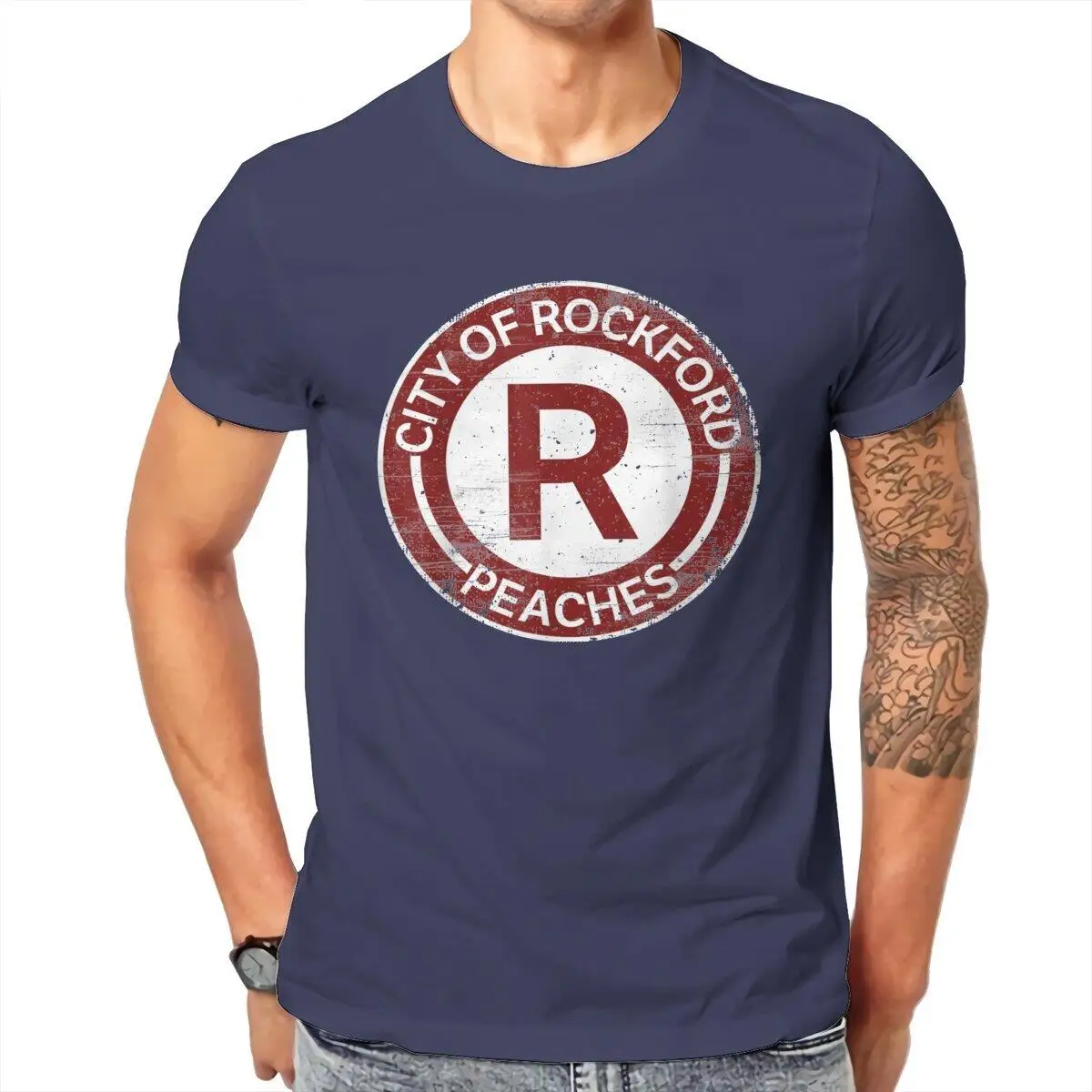 A League of Their Own  T-Shirt Men R Baseball Rockford Peaches Vintage 100% Cotton Tees Short Sleeve T Shirt Summer Clothing