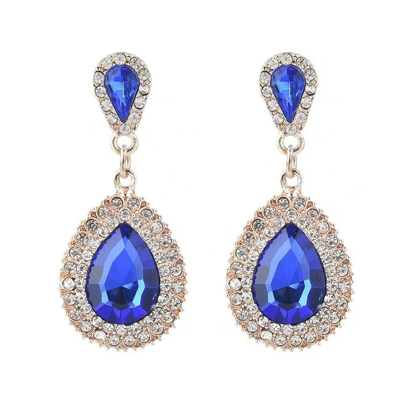 

Retro Luxury Full Diamond Drop Pendant Women Earrings Fashion Baroque Court Temperament Sweet Beauty Princess Earring Jewelry