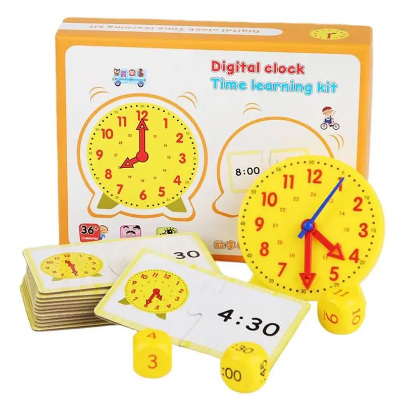 

Montessori Wooden Clock Educational Toys For Children Hour Minute Second Time Cognition Early Preschool Teaching Aids Toys Gift