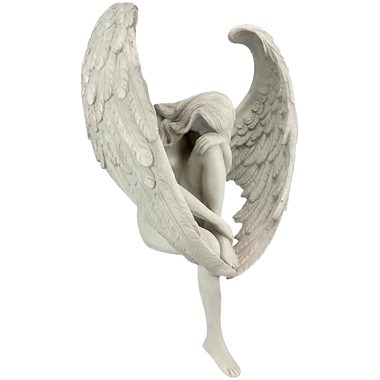 

Memorial Sculpture Crying Angel Statue Resin Durable Religious Art Garden Decorative Manual Casting Salvation Pray Angel Gifts
