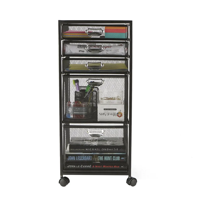

Rolling File Cabinet Cart with 5 Drawers and Wheels, Black filing cabinet file cabinet