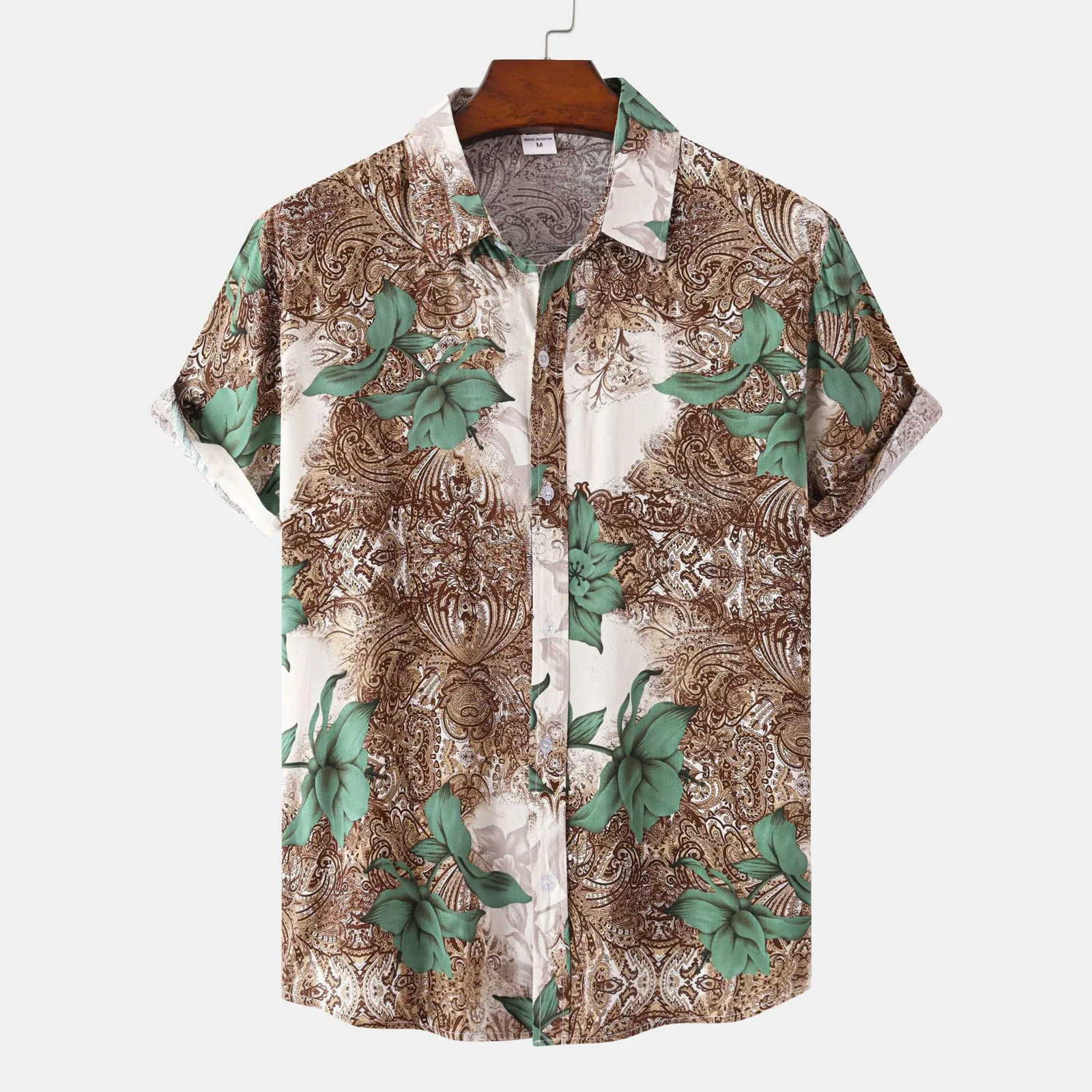 

Новинка 2022, Мужская гавайская рубашка с короткими рукавами, повседневная крутая Летняя Пляжная рубашка в стиле Харадзюку С 3D-принтом тропич...