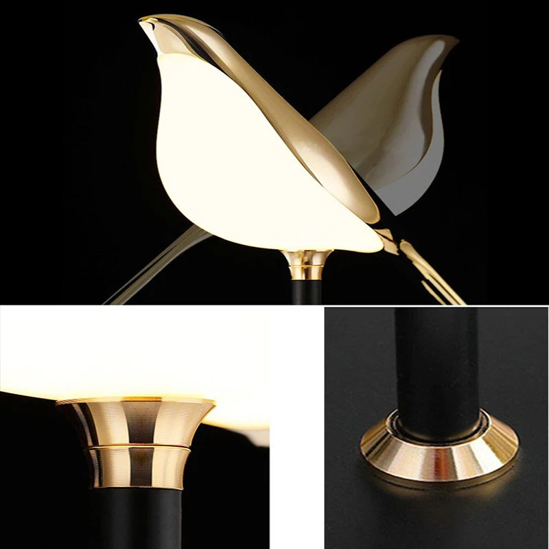 Новая светодиодная люстра Подвесная лампа в виде птицы прикроватная Потолочная