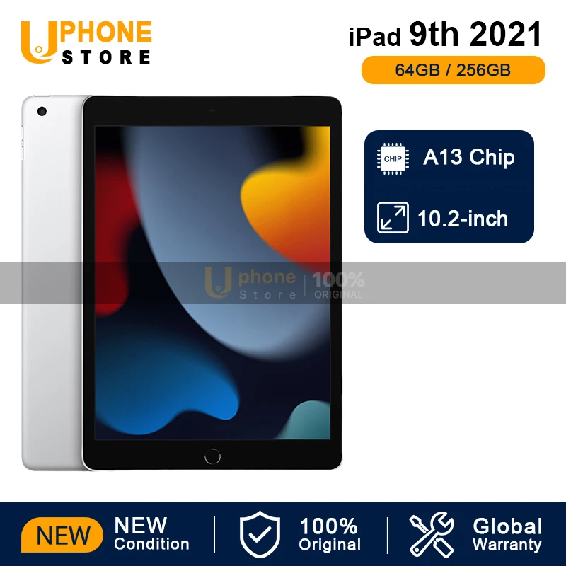 

NEW Apple iPad 10.2 inch 9th Generation 2021 Version 10.2'' IPS Retina Display A13 Bionic chip iOS Tablet Touch ID 64GB / 256GB