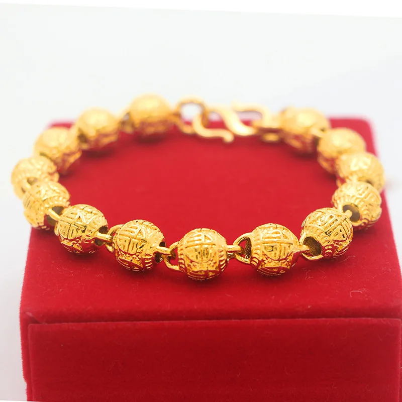 

Роскошный браслет 24k для женщин и мужчин, однотонный золотой цвет, женский свадебный юбилей, Изящные Ювелирные изделия, подарки