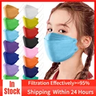 Маска Ffp2 дышащая Защитная для детей, 50 шт., черная, для косплея на Хэллоуин