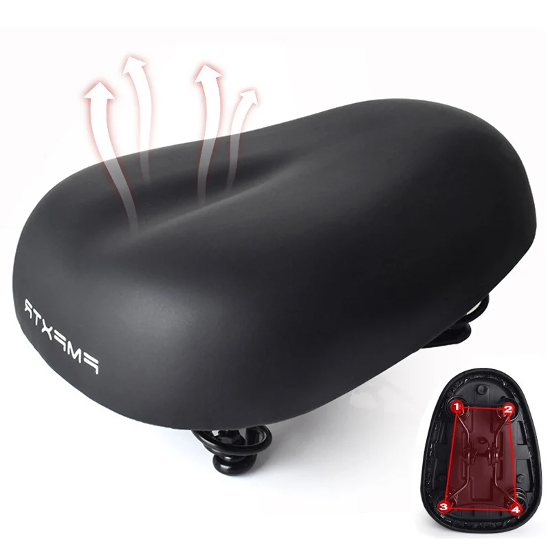 

Electric Bicycle Saddle Cushion Comfortable Soft Car Seat Widen Thickening Spring Shock Absorption Seat For Electric Bike