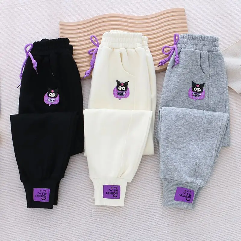 

2023 Sanrio Children Kuromi Casual Pants Anime Figure Autumn Clothes Sweatpants for Kids Girls Sweet Cartoon Cute Hot New Style