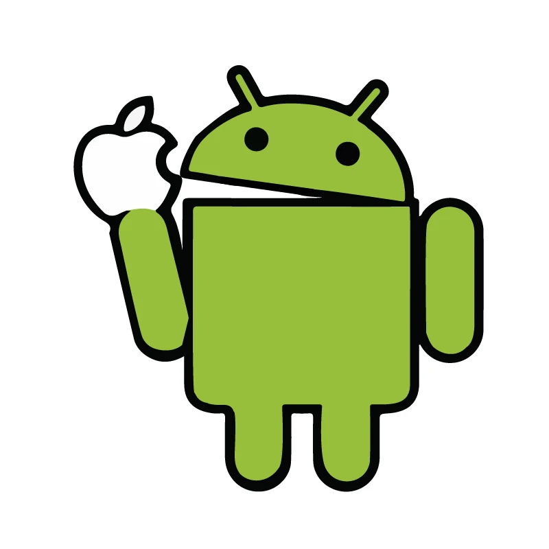 

Забавная наклейка для мобильного телефона с изображением яблока на платформе Android