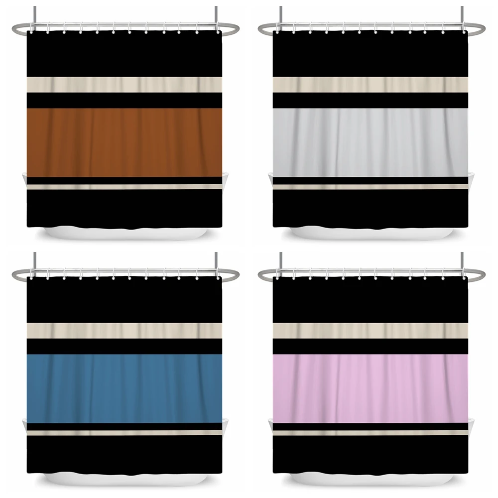

Colorful Striped Shower Curtain Bathroom Partition Decoration Shower Curtain Modern Shower Curtains Bathroom Curtain with Hooks