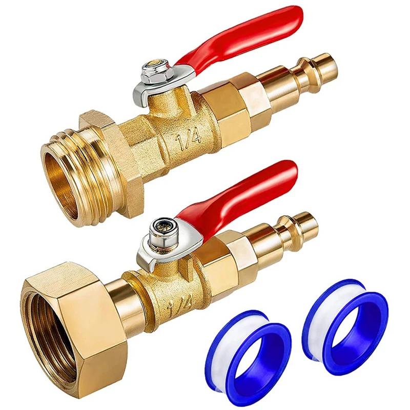 

Brass Winterize Adapter With 2 Pcs 1/4 Inch Male Quick Connecting Plug & 3/4 Inch Male And Female For RV Boat Camper