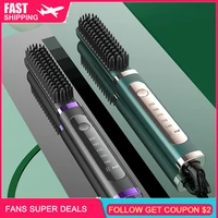 new ionic hairbrush portable electric ionic hair comb anti static anti frizz negative ions scalp massage comb hair straightener