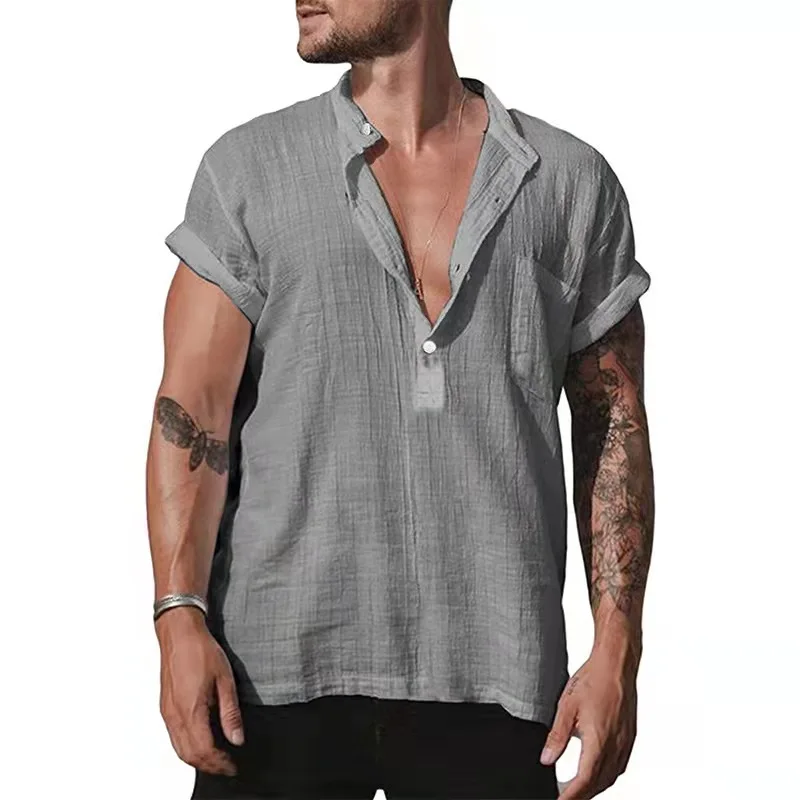 mens short collar shirts
