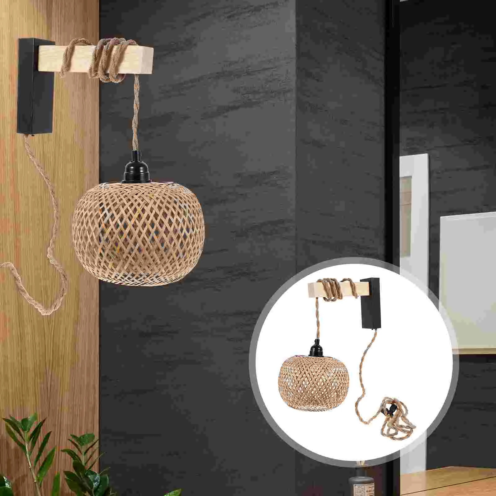 

Освещение для балкона, комнатные настенные светильники, бытовая искусственная деревянная прикроватная лампа