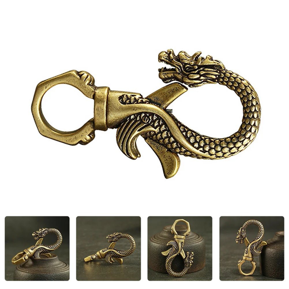 

Keychain Key Ring Charms Clasp Lobster Charm Hanging Gift Retro Vintage Dragon Zodiac Shui Fenghandbag Crafts Bronze Pendant