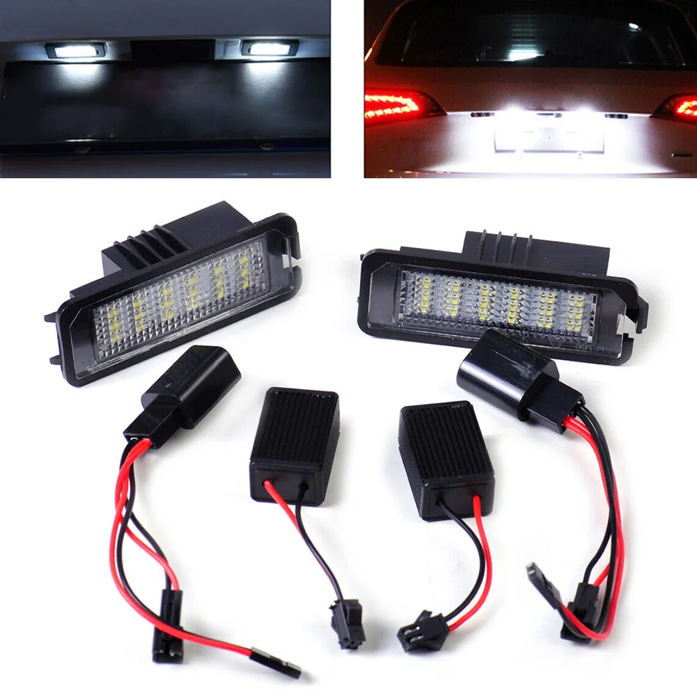 

2pcs 18 LED Car Number License Plate Seat Light Lamp Kit For Golf MK4 MK5 MK6 00-12 For Saloon/Sedan 06-09 For Eos 08-13 For CC
