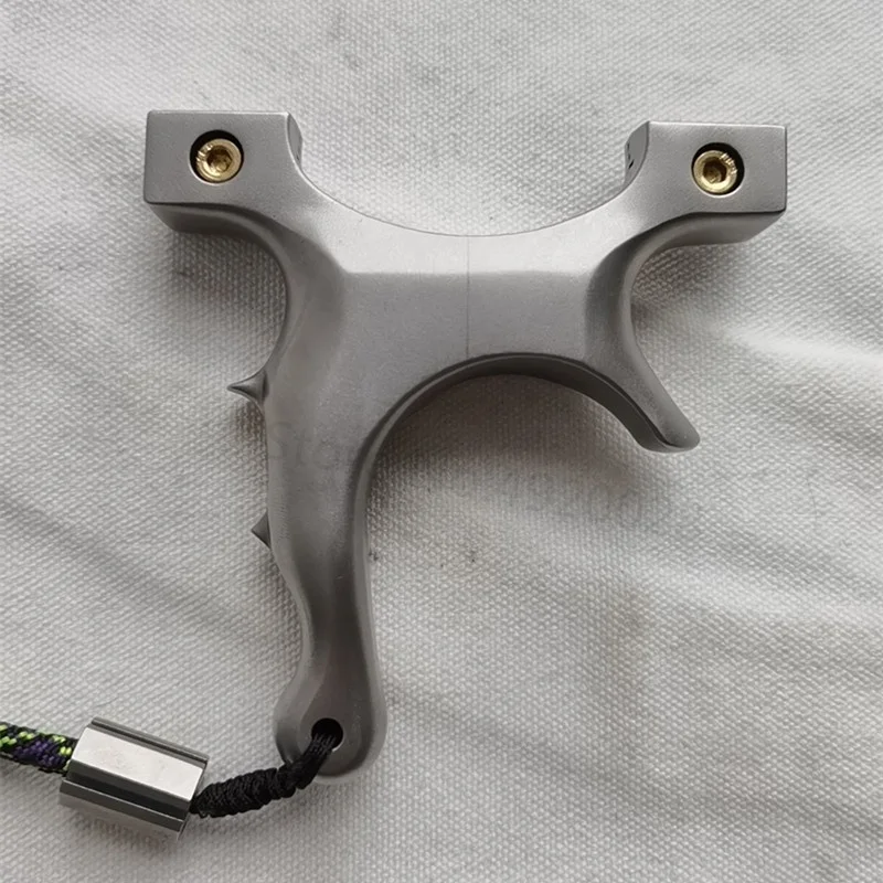 

Professional Titanium Alloy Catapult Flat Rubber Band Slingshot For Shooting Outdoor Hunting Slingshot Sling Bow