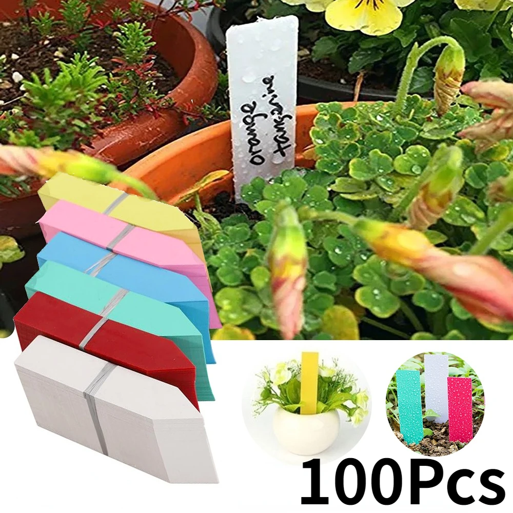 

100Pcs Plant Plastic Labels Garden Supplies Nursery Seedling Tray Markers Diy Garden Decorating Tools Flower Pots Landing Tags