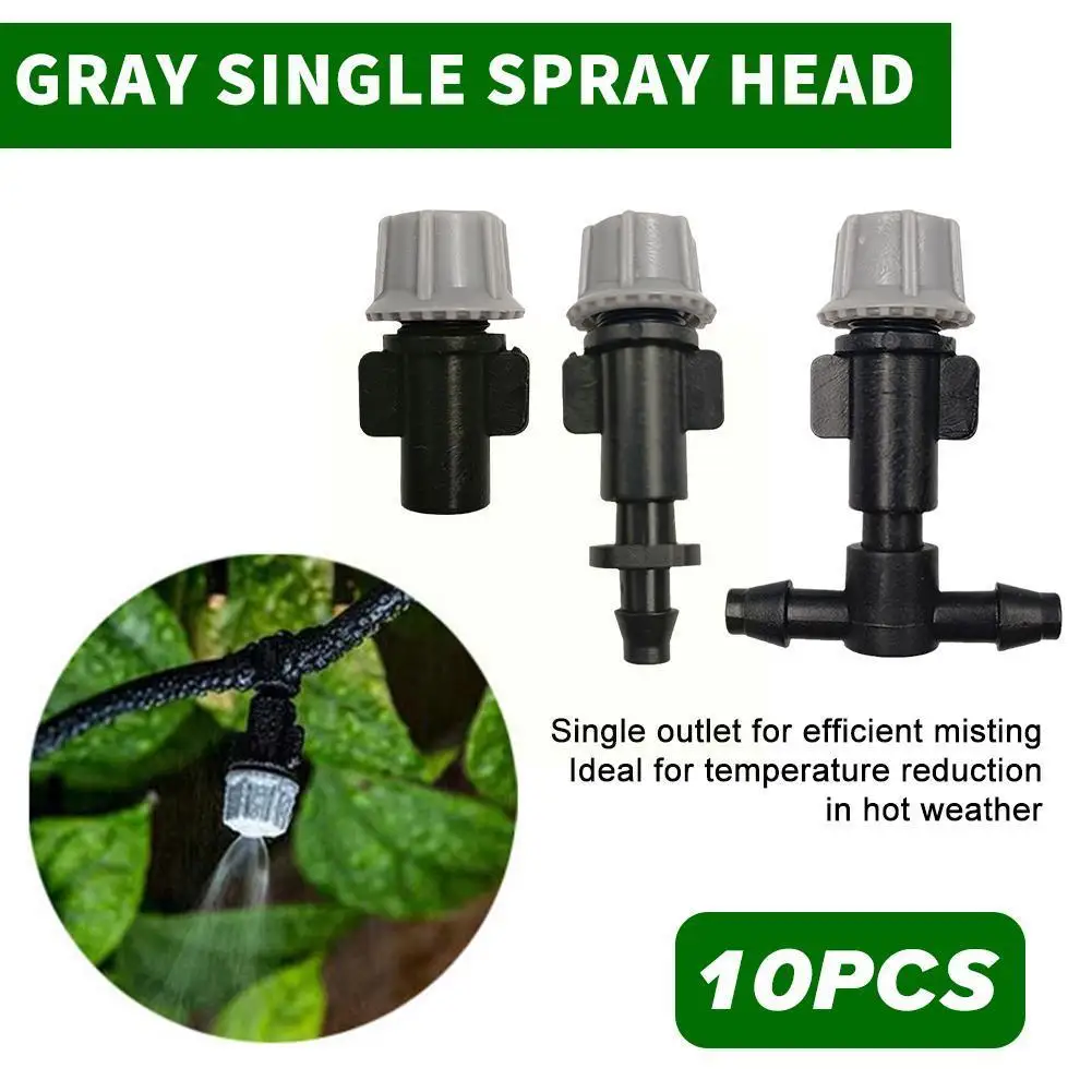 

10PCS Adjustable Garden Drip Irrigation Misting Nozzles Sprinkler Atomizing Single Atomization Nozzle Sprayer Dripper Outle Q9W2