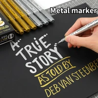 diy metal waterproof permanent paint marker pens gold silver 1 5mm craftwork resin mold sign in pen art painting student supply