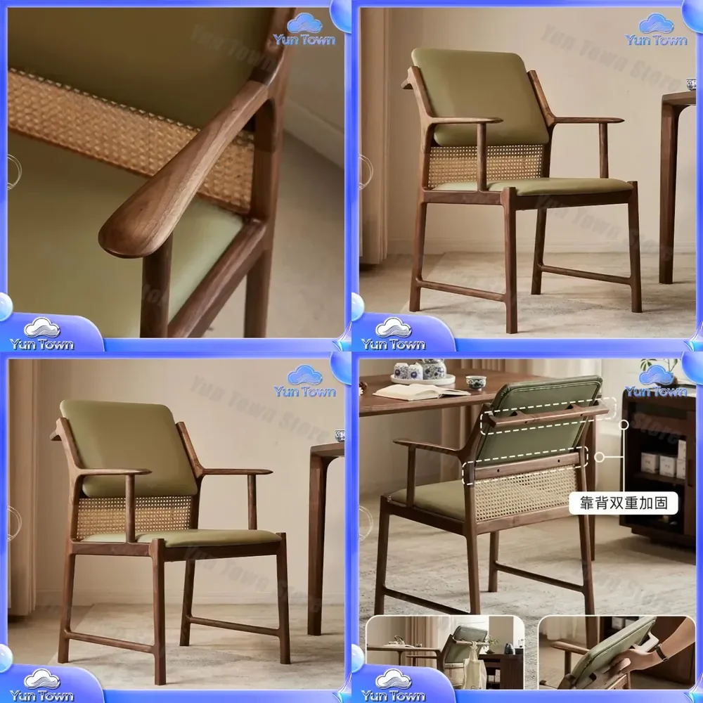 Фото Комплект из простого компьютерного стола и стула из массива дерева для дома, для учебы, с удобным стулом для длительного сидения, стул для маджонга, обеденный стул для Feiyan №1