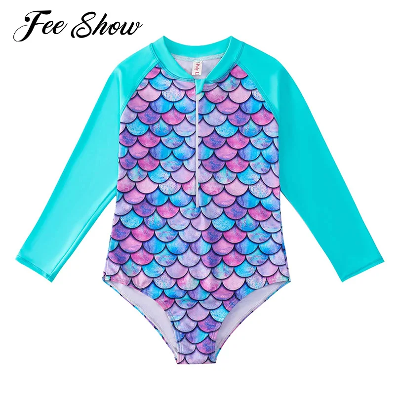 

Cute Toddler Baby Girls Swimwear Bikini Swimsuit Long Sleeve Swimming Bodysuit Jumpsuit Summer Kids One-piece Beach Bathing Suit