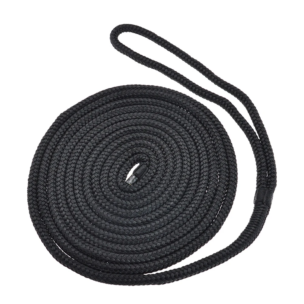 

1pc Double Braid Nylon Dockline Dock Line Mooring Boat Rope Anchoring Docking Rope Wire Diameter 9.5mm Total Length 4.8m