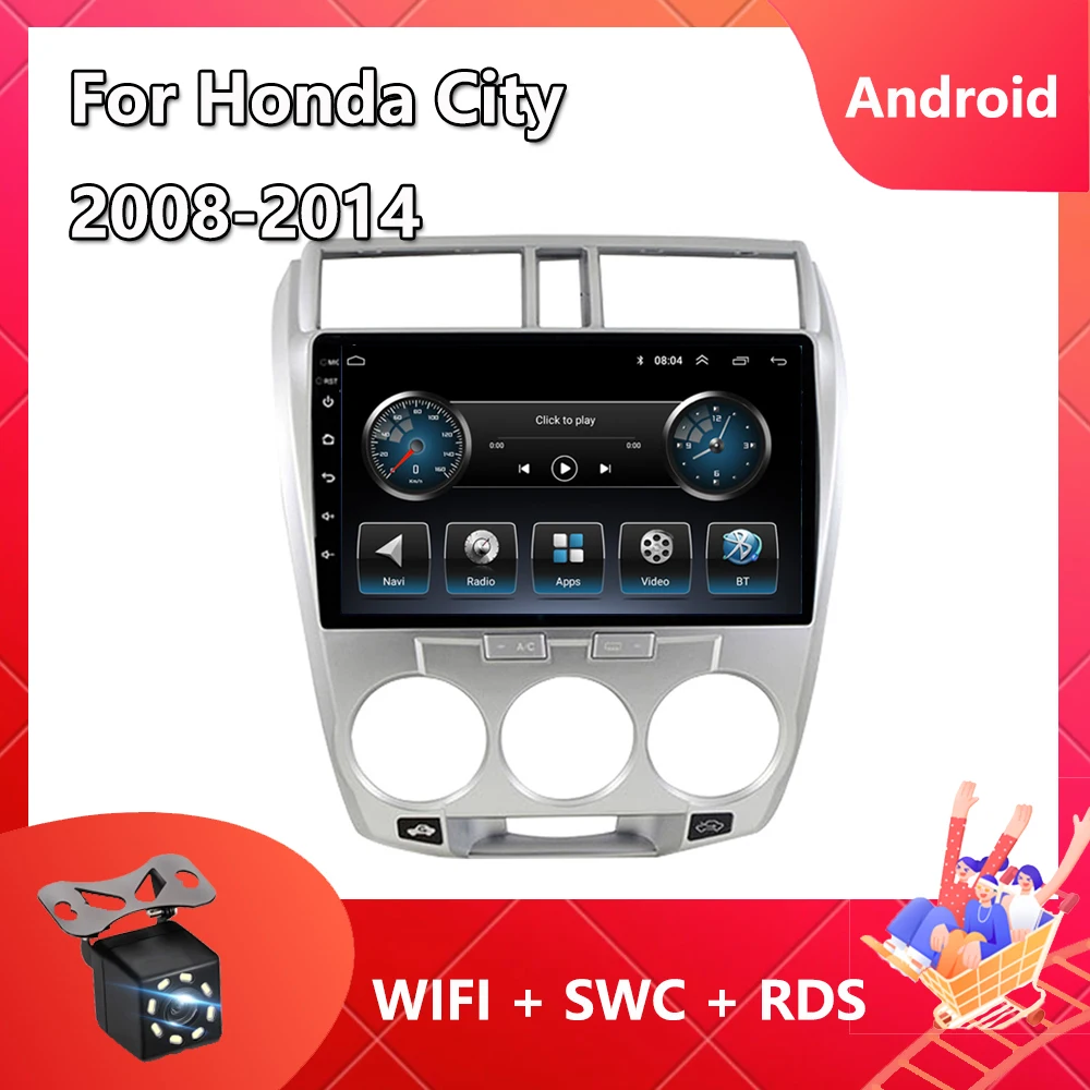 

Автомагнитола 2Din для Honda City 2008-2014, Android 11, навигация, GPS, мультимедийный видеоплеер, 8-ядерный, ПЗУ RAM BT, Bluetooth, FM, SWC, OBD