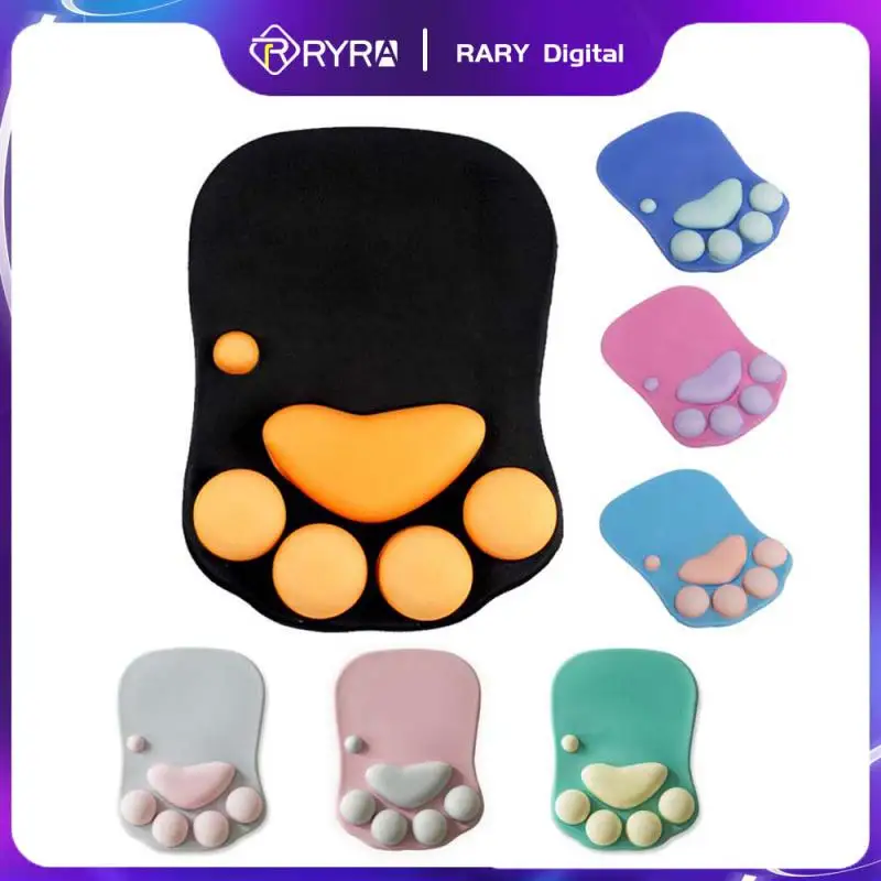 

RYRA Office Cute Mousepad Wrist Rest Support Ergonomic Gaming Desktop Cat Paw Mouse Pad Wrist Rest Gifts Computer Accessories