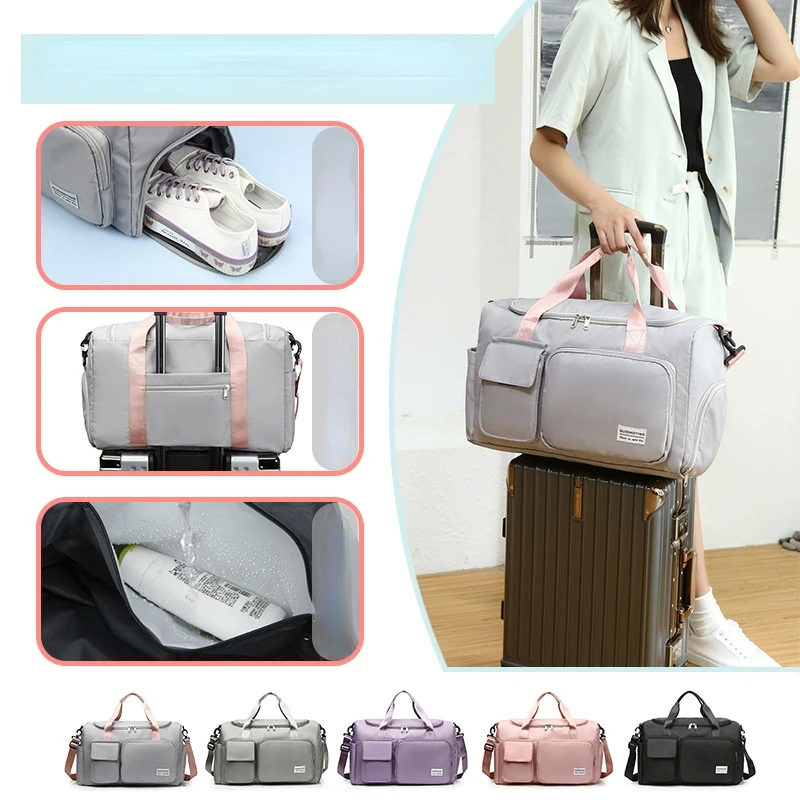 

36L Travel Bag Large-capacity Water-repellent Storage Handbag Leisure Dry and Wet Separation Yoga Fitness Multiple Compartments