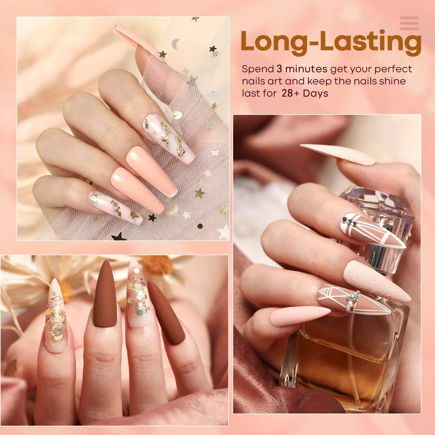 Гель-лак для ногтей Modelones 6 шт./коркор. серия розовых цветов маникюр верхнее