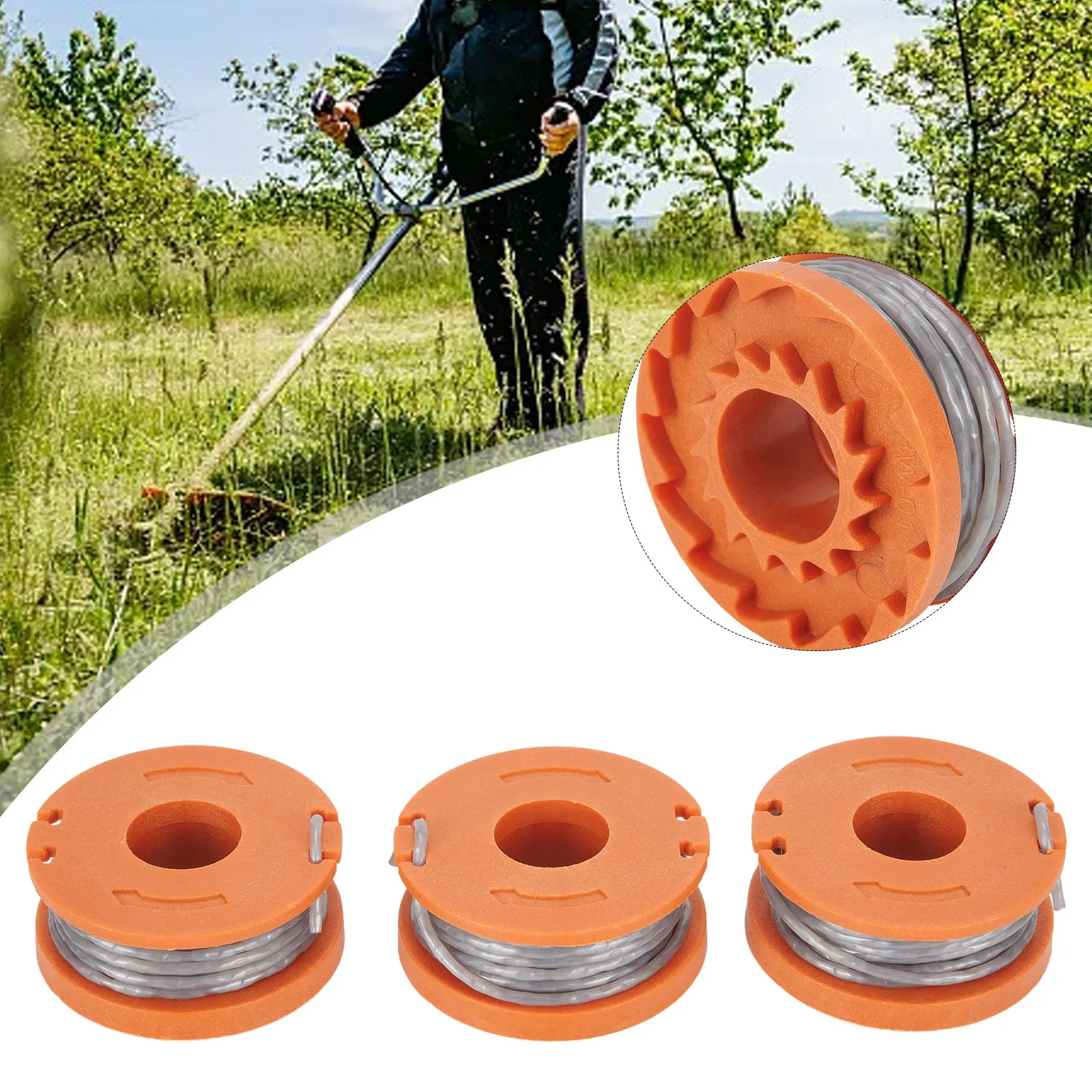 

3pcs Thread Spools Garden Power Tools Accessories Trimmer Replacement Parts For SPARE GO For Argos McGregor Strimmer