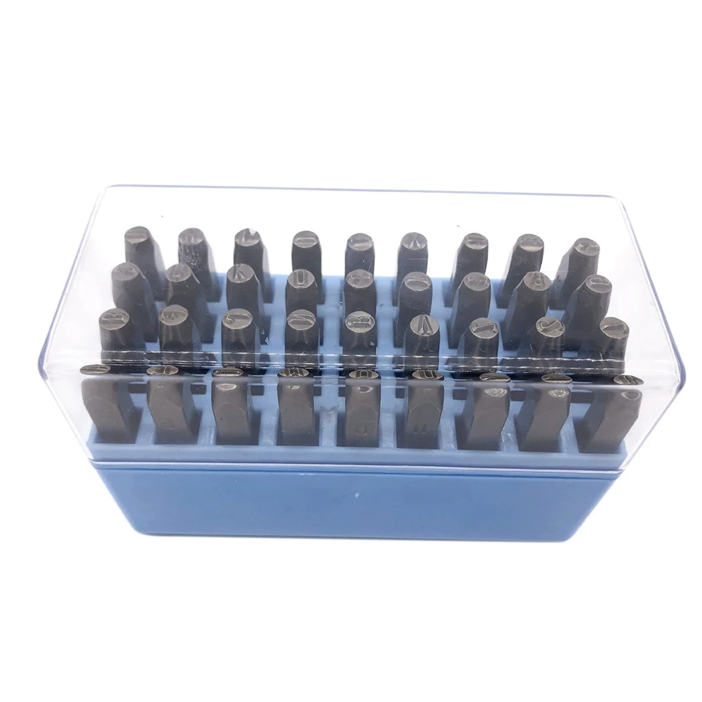 

Professional 4Mm. Letter And Number Stamp Set With Stamping Fixture Strike Jig, 38-Piece
