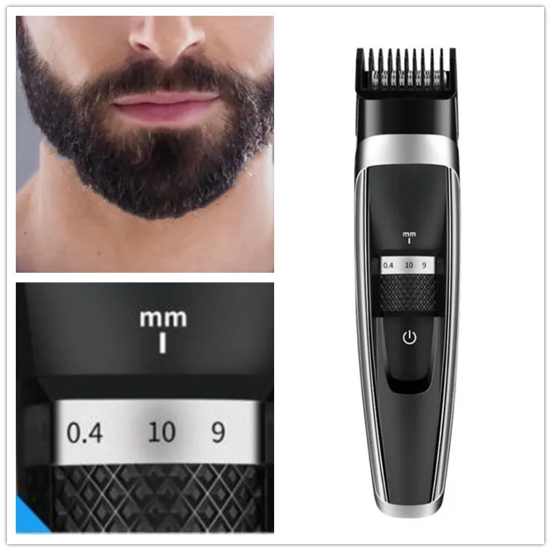 Electric Men Beard Trimmer 0.4mm Precision Man Grooming Clipper Moustache Style Shaver Razor Facial Haircut Machine Shave Cutter