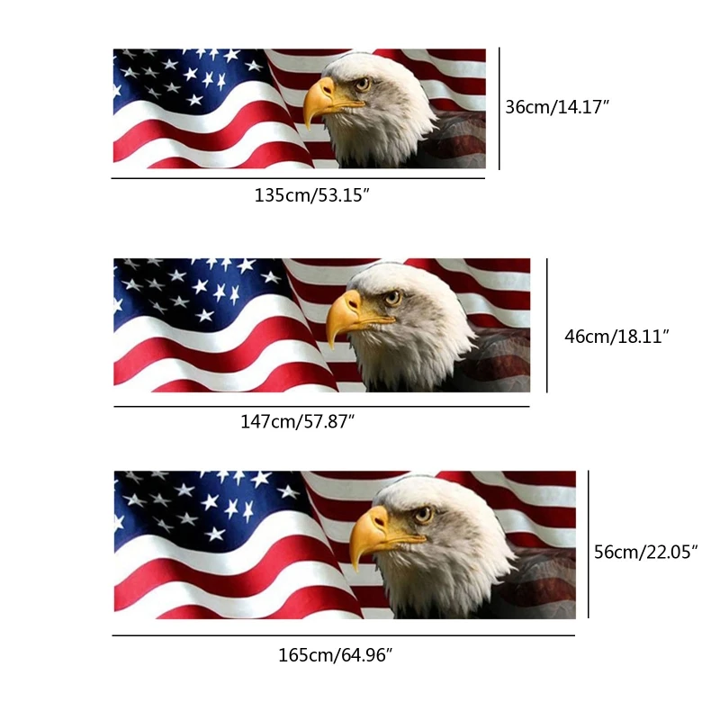 50LC крутой американский флаг с лысовым орлом графическая наклейка на заднее