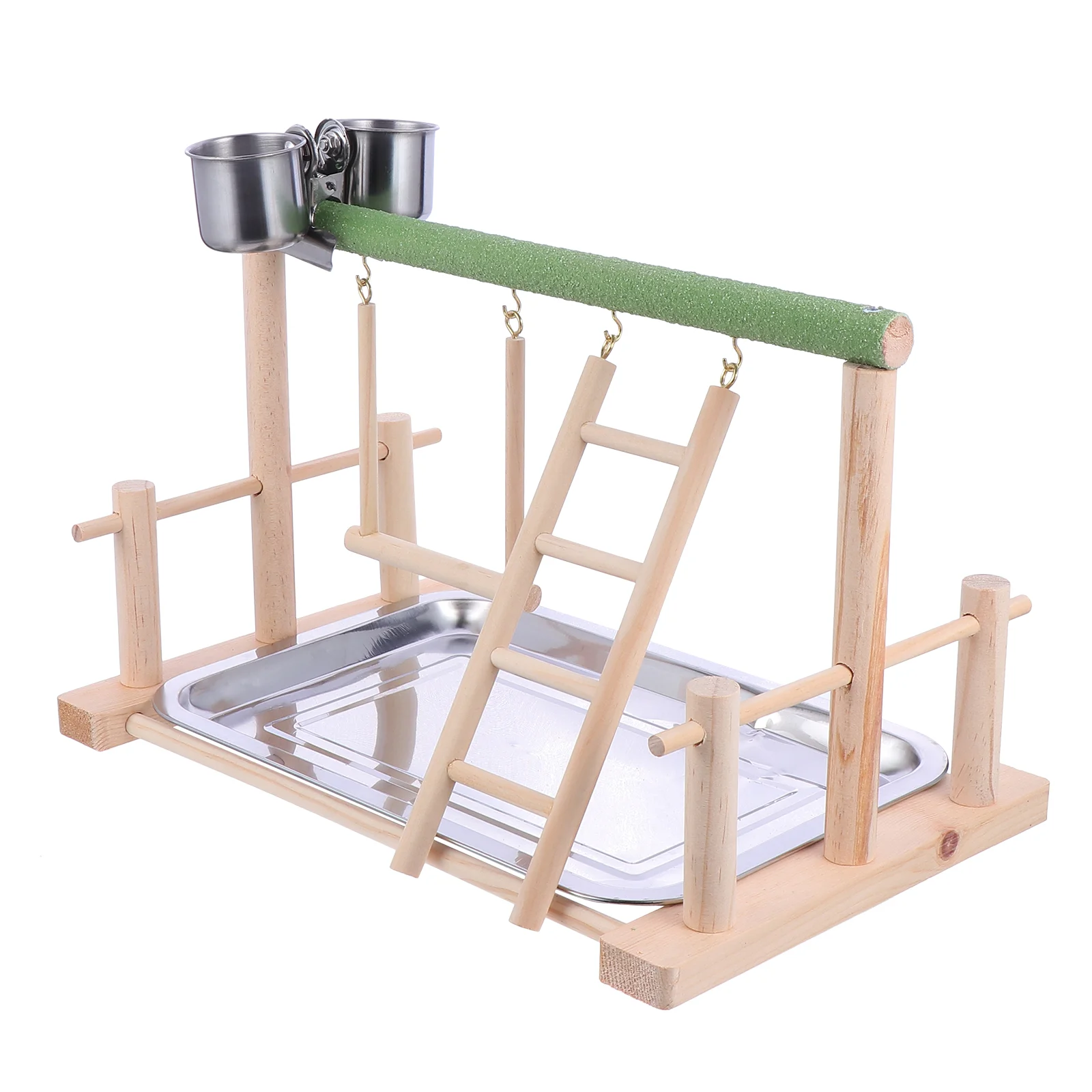 

Parrot Stand Toy Ladder Bird Wood Swing Wooden Pendant Rack Standing Pet Training