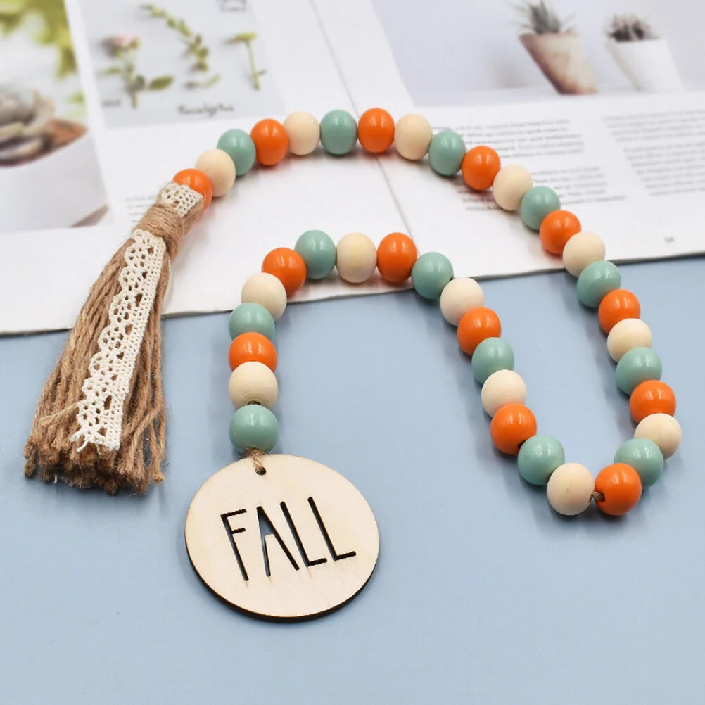 

Wall Hanging Beads Home Crafts Garland Wooden Rope Simple Tassel Decorations