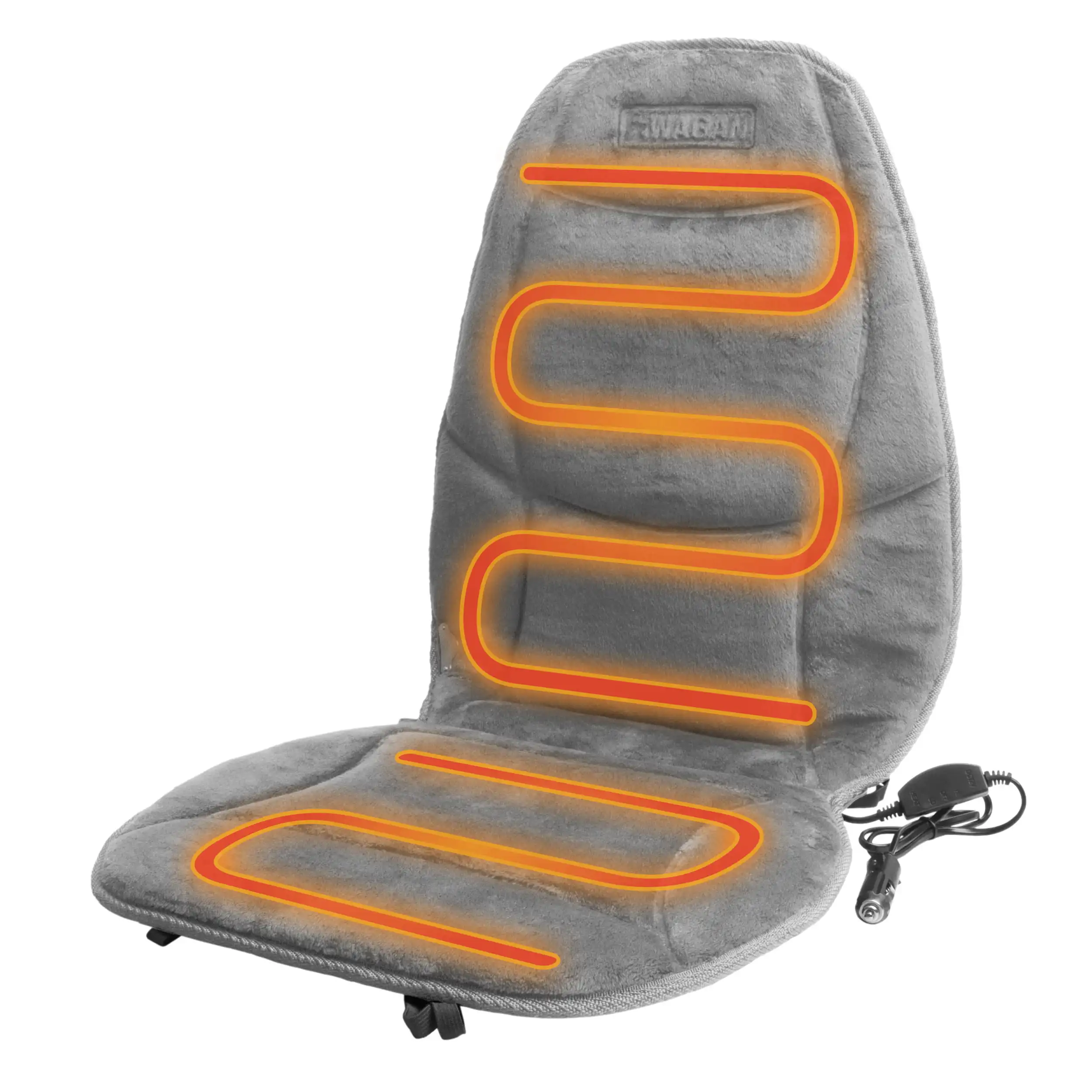 

Healthmate 12V Auto Soft Velour Heated Seat Cushion with Lumbar Support, Gray