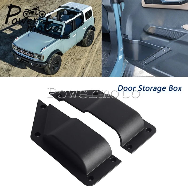 

1 Pair Front Door Storage Pockets Box For Ford Bronco Accessories 21-23 2/4 Doors Sidedoors Organizer Cup Holder Stowing Tidying