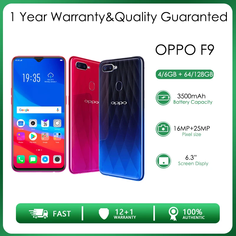 Оригинальный разблокированный мобильный телефон OPPO F9/F9 Pro 6 ГБ ОЗУ 64 Гб ПЗУ 3 дюйма