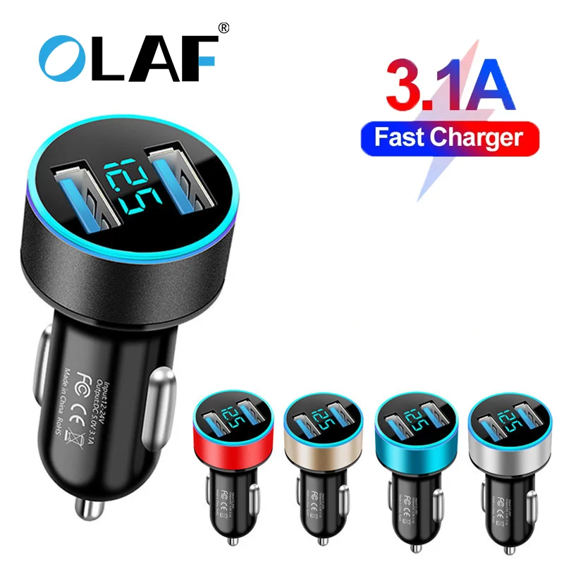 Автомобильное зарядное устройство с двумя USB-портами, 3,1 А