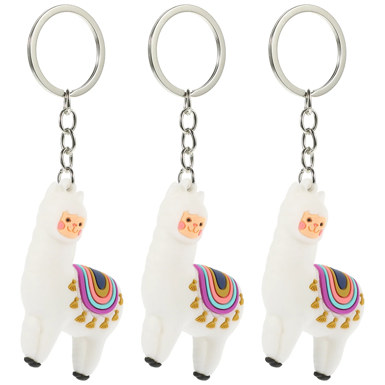 

Alpaca Keychain Key Pendant Ring Llama Charms Animal Hanging Keychains Handbag Chain Keyring Women Purse Pinata Stuffers Chains