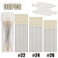 30 pcs stainless steel cross stitch needles with needle threader hand stitching needles embroidery home sewing needlework tools