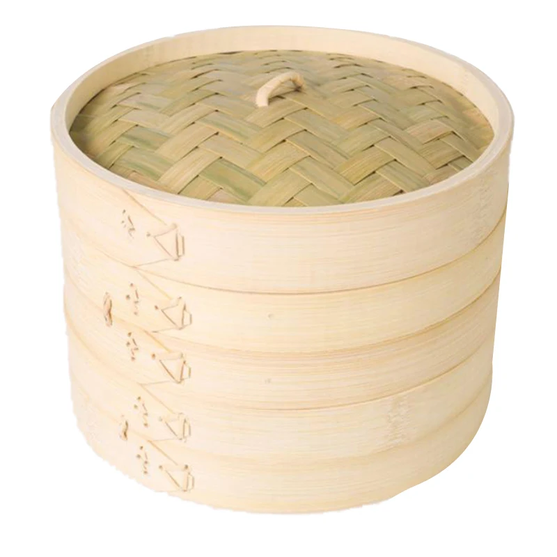 

12 Inch Bamboo Steamer,Traditional Basket Design,Food Cooking,Great For Dumplings,Vegetables,Chicken,Steam Rice -Natural