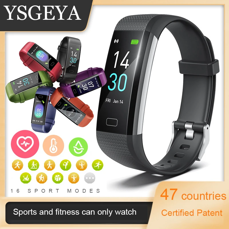 

YSGEYA Sports Bracelet Body Temperature Blood Pressure Fitness Heart Rate Meter Step Smart Watch Luxury Original Free Shipping