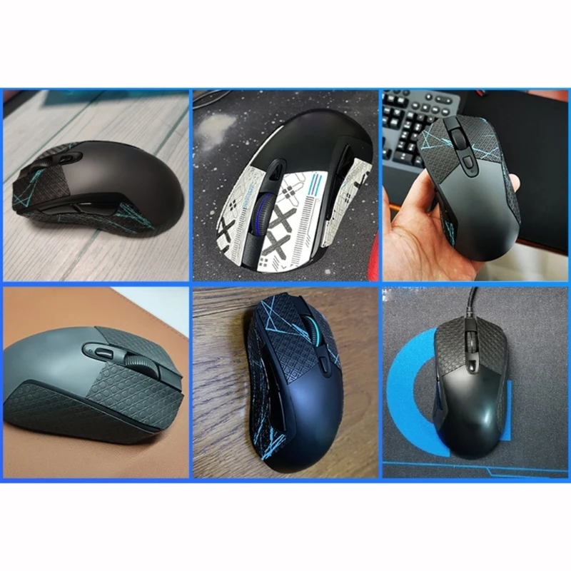 

L43D Mouse Skin Side Stickers Suck Sweat Gaming Mice Grip Tape Handmade Non-Slip for Logitech G403/G603/G703 Glides Sticker